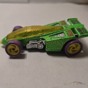 RARE Vintage Hot Wheels Green Gold Intercooled F-3 Purple Wheels 1997 MATTEL